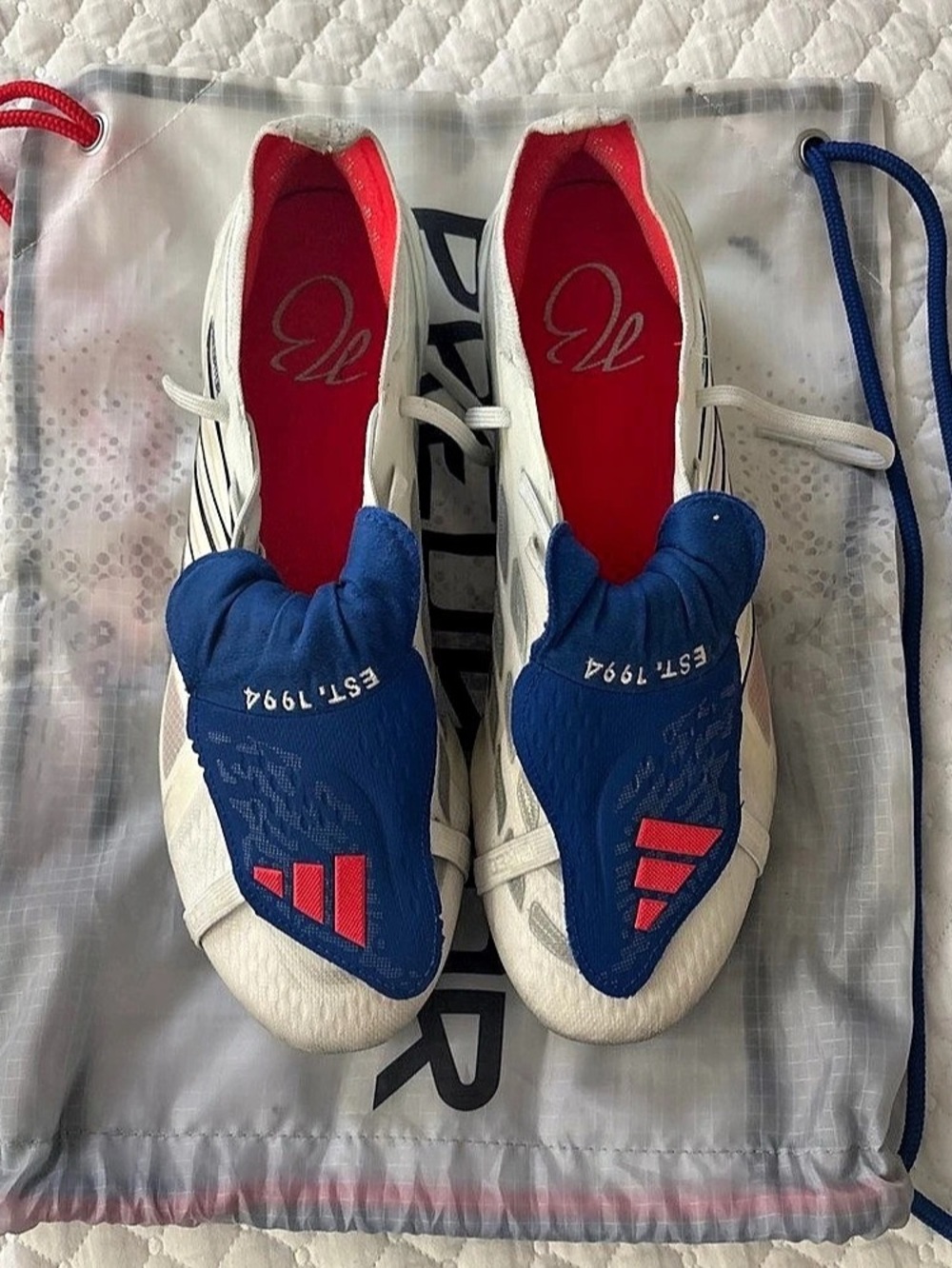 adidas Predator Soccer Cleats White & Blue